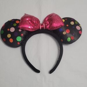 Disney Parks 2019 Rock The Dots Minnie Mouse Ears Headband Multicolored